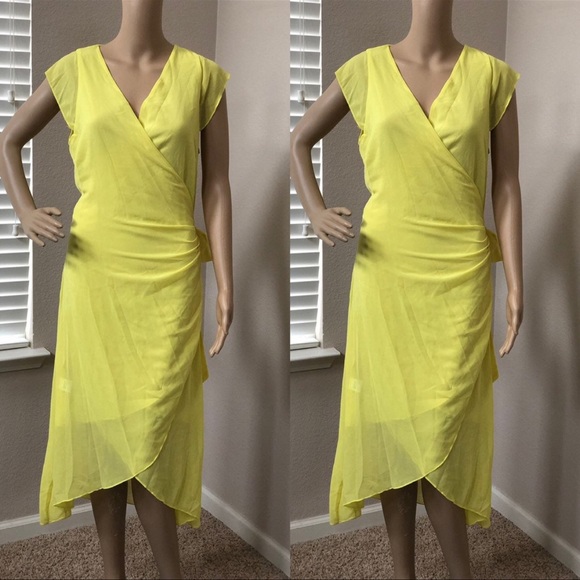 Dresses Womens Wrap Tie Dress Sheer Neon New Poshmark